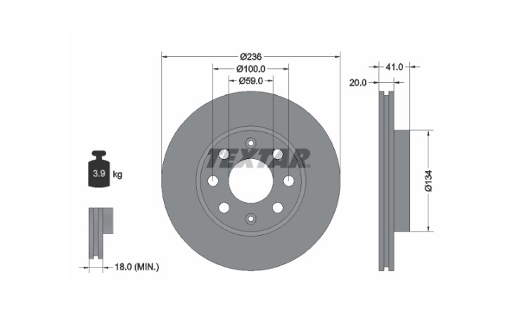 Piese Auto Opel SET Disc frana fata Chevrolet Aveo / Kalos  TEXTAR Revizie Masina